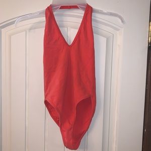 Berry Open back Body Suit